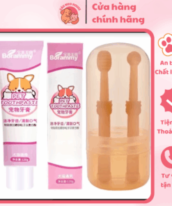 Bộ Bàn Chải Và Kem Đánh Răng Cho Chó Mèo, Vệ Sinh Răng Miệng Thú Cưng