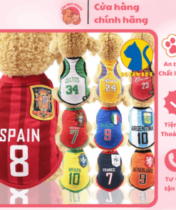 Áo Thun 3 Lỗ Cho Chó Mèo Hình Bóng Đá, Co Giãn 4 Chiều, Phù Hợp Mùa Hè