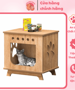 Nhà Cho Mèo GAPI PET Màu Gỗ An Toàn, Thiết Kế Đẹp, Phù Hợp Mọi Kích Cỡ