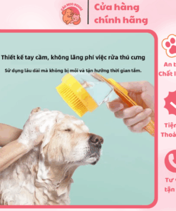 Bàn Chải Tắm Cho Chó, Dụng Cụ Vệ Sinh Thú Cưng, Có Ngăn Đựng Sữa Tắm
