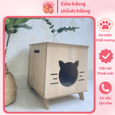 nhà gỗ cho mèo